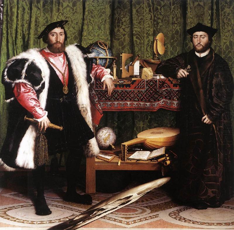 HOLBEIN, Hans the Younger Jean de Dinteville and Georges de Selve (The Ambassadors) sf china oil painting image
